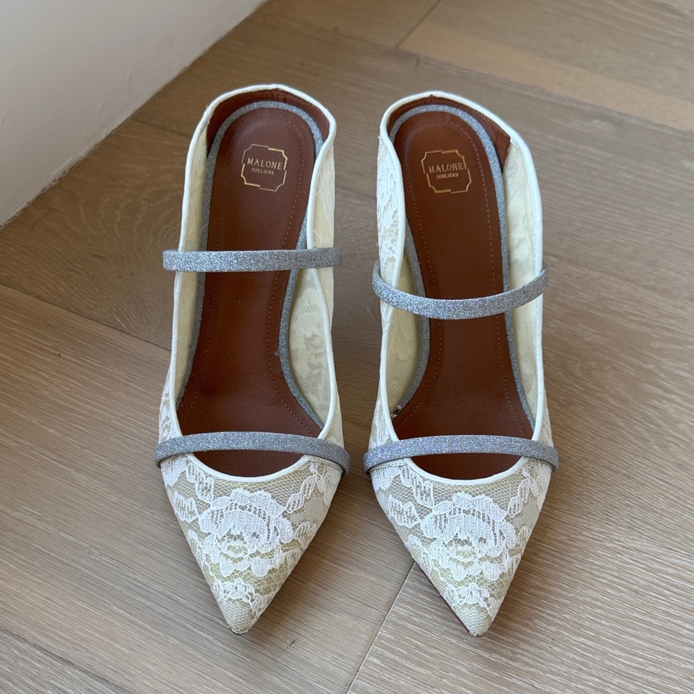 Malone Souliers Bridal Maureen white/Cream Lace Heels 39